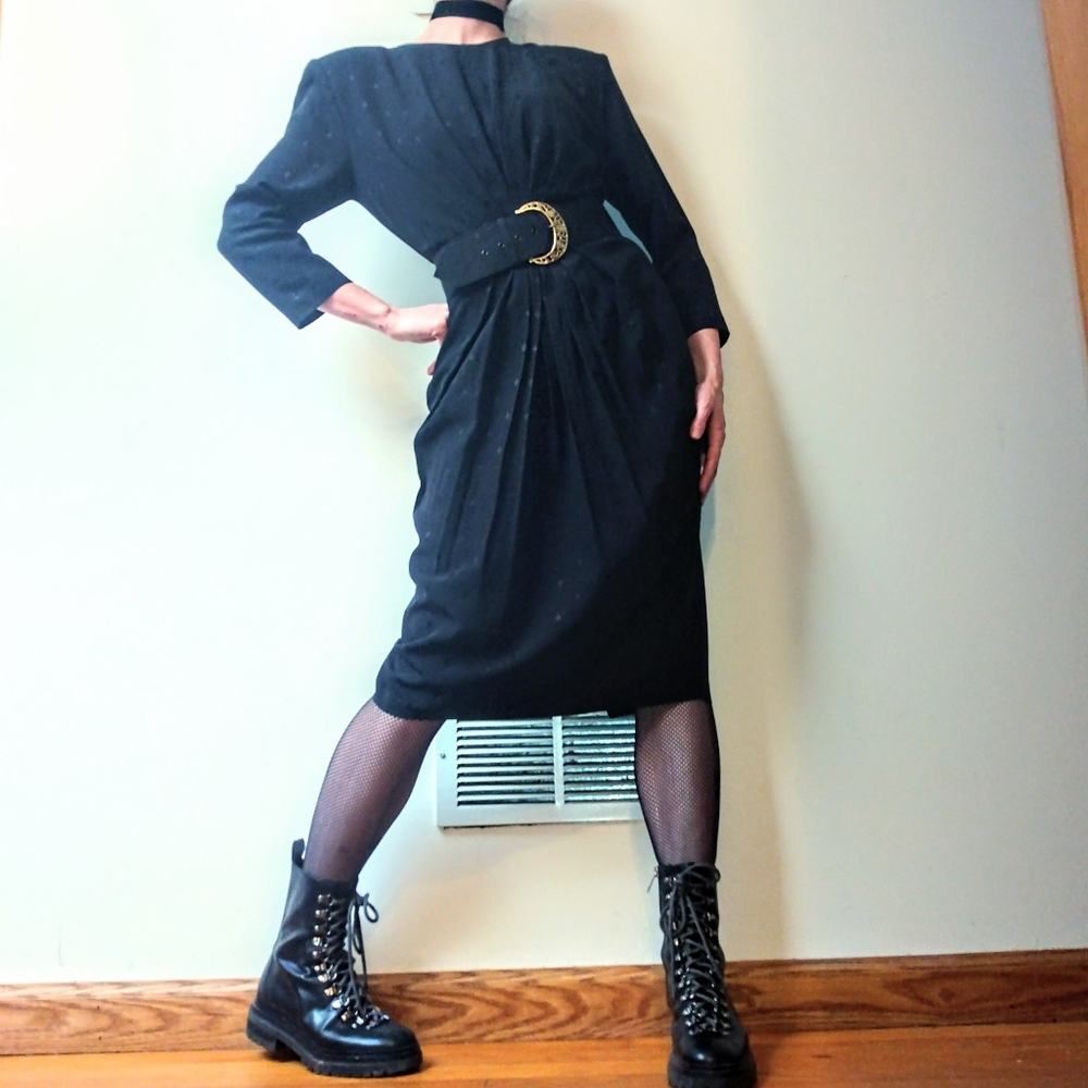 80s Belted Midi Dress